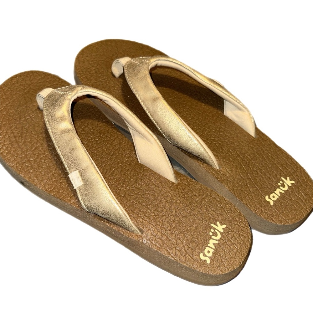 Sanuk Women's Metallic Gold Sandals Size 10